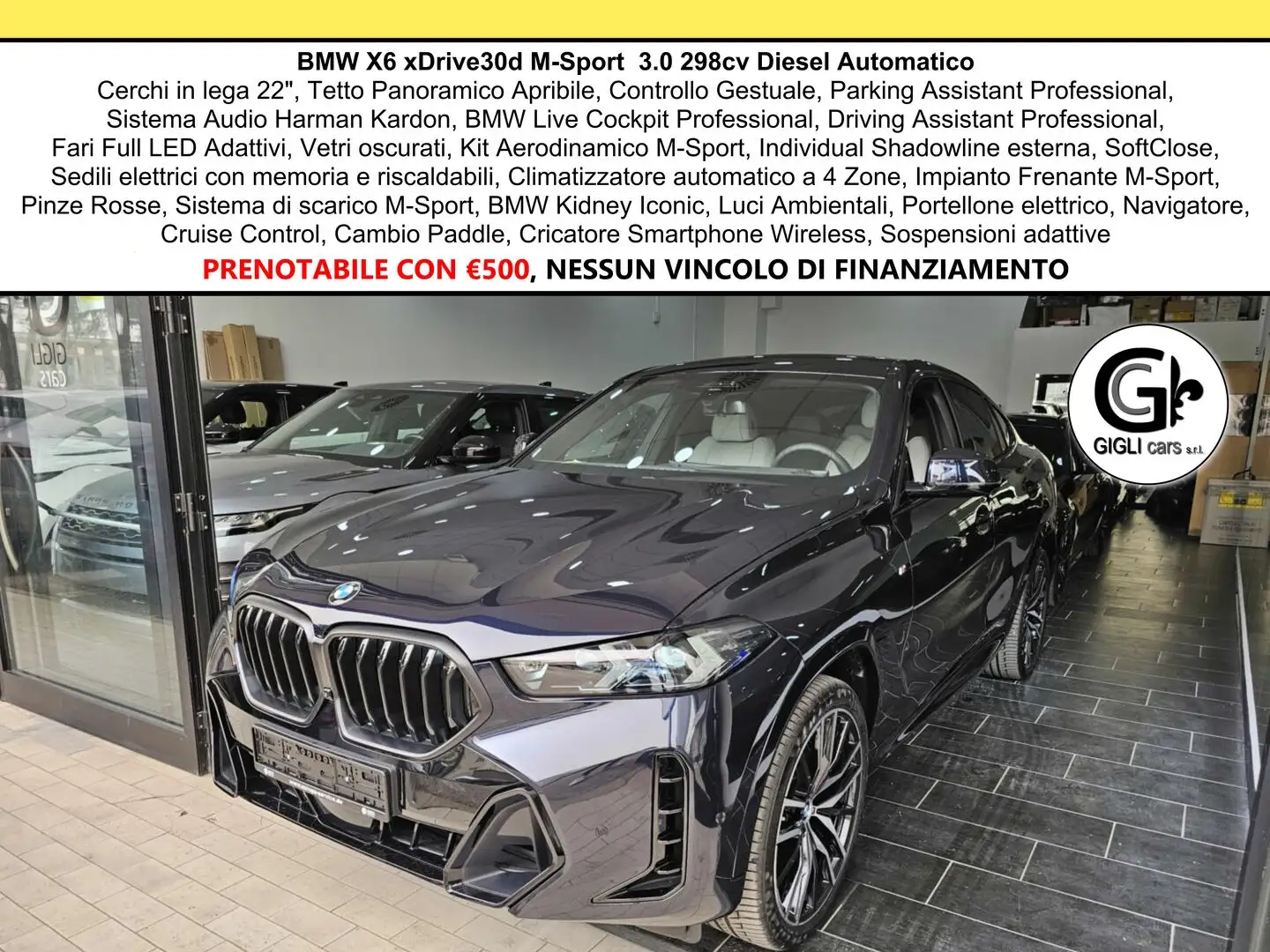 BMW X6 M-Sport C.22 Tetto Navi CAM360 HarmanKardon MSport Negru - 1