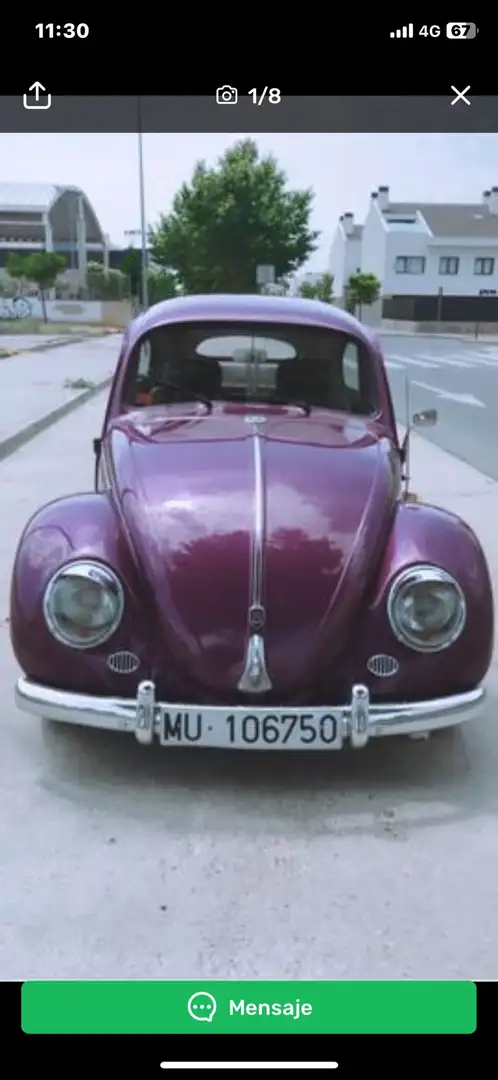 Volkswagen Beetle restaurado y tapizado por completo Burdeos - 2