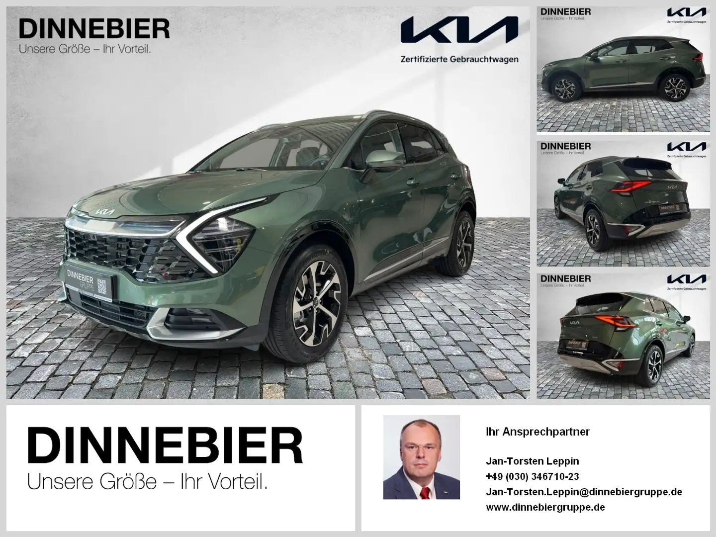 Kia Sportage Spirit HEV AWD+360°Kamera+LED+Navi Groen - 1