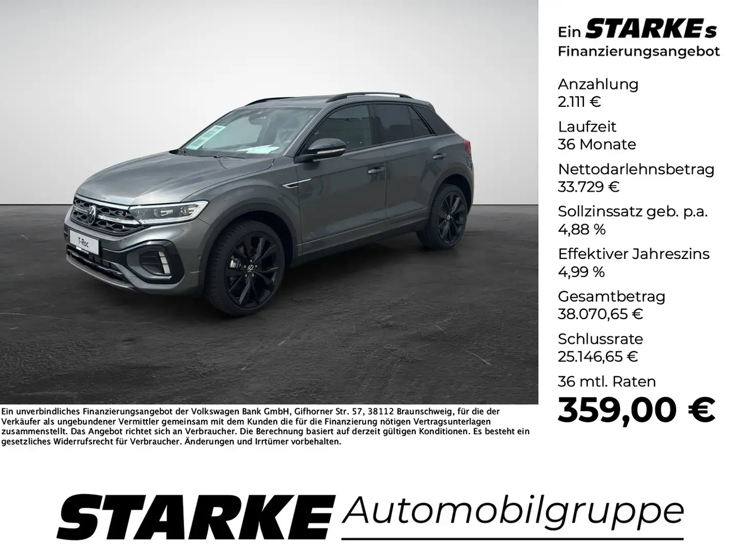 Volkswagen T-Roc 1.5 TSI DSG R-Line Grijs - 1