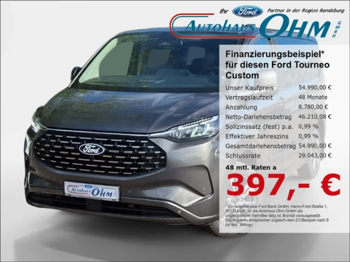 Ford Tourneo Custom 340 L1 Titanium 2.5 PHEV - B&O - ACC - Grau - 1