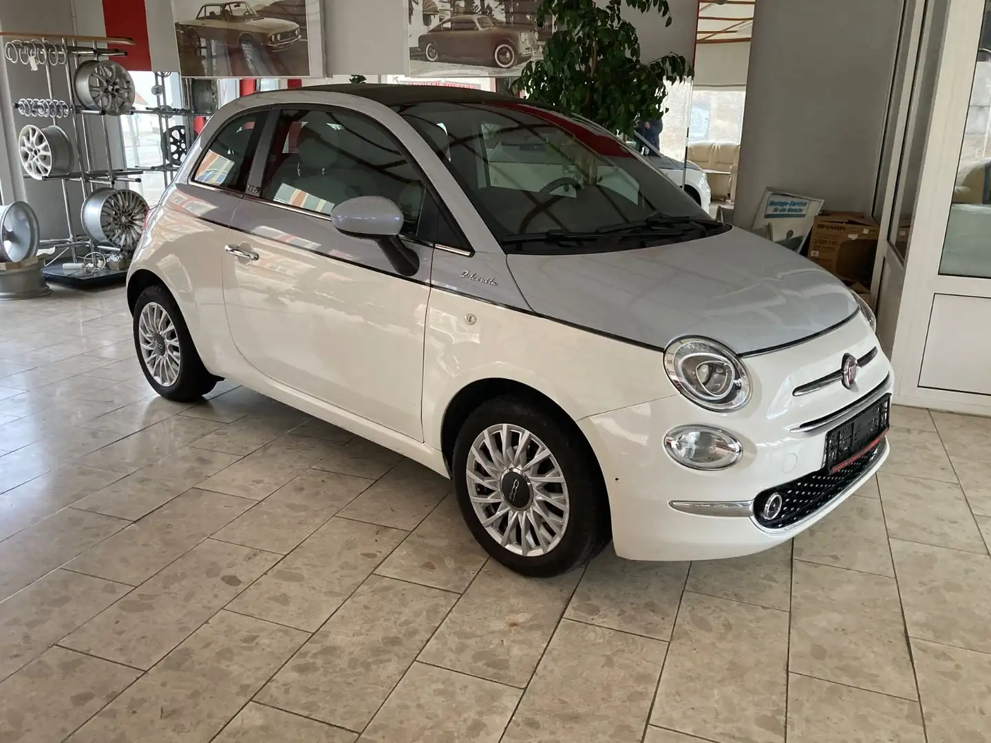 Fiat 500C -Cabrio-DolceVita-Bicolore-Leder-1HD-DAB-PDC Blanc - 1