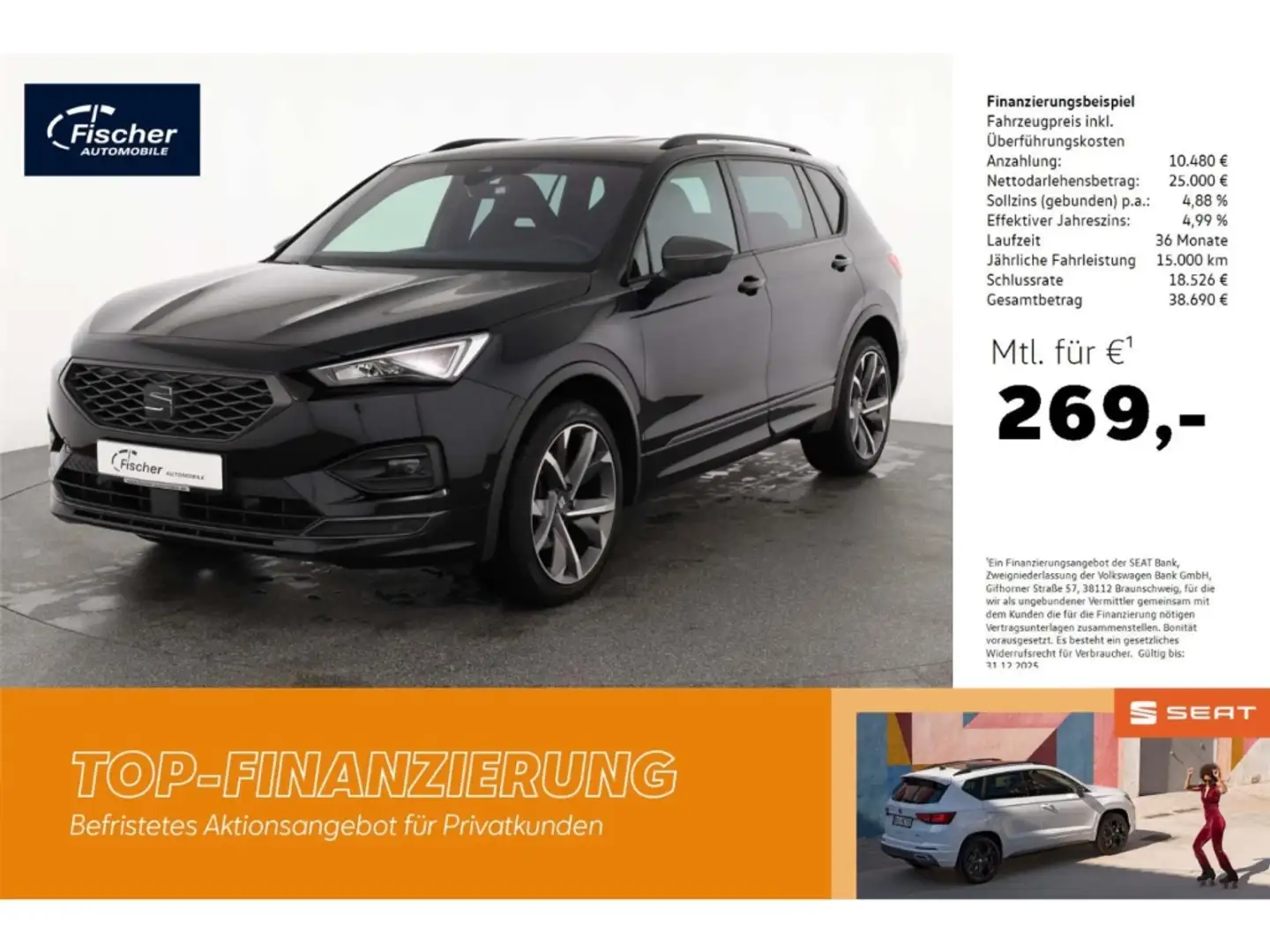 SEAT Tarraco 2.0 TSI DSG FR AHK/NAV/DCC/Memory/RFK/20'' Schwarz - 1