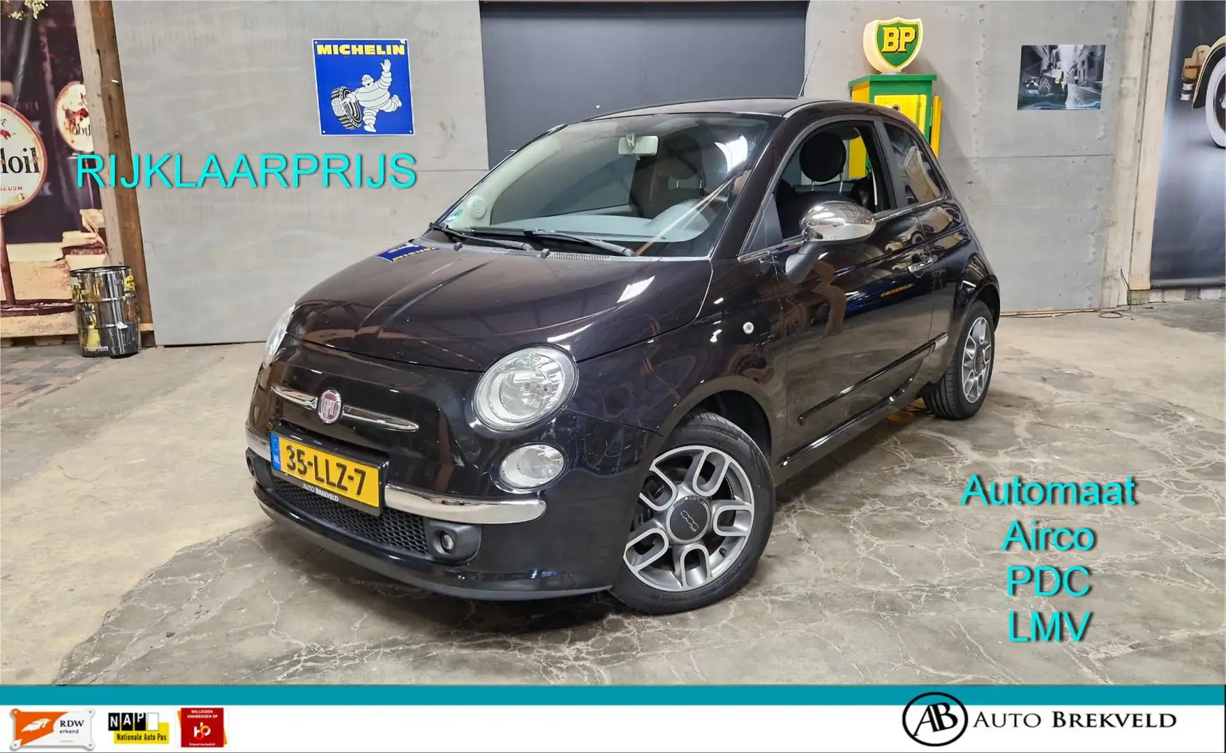 Fiat 500 1.2 Sport 69PK AUTOMAAT | Rijlaarprijs | Airco | L Zwart - 1