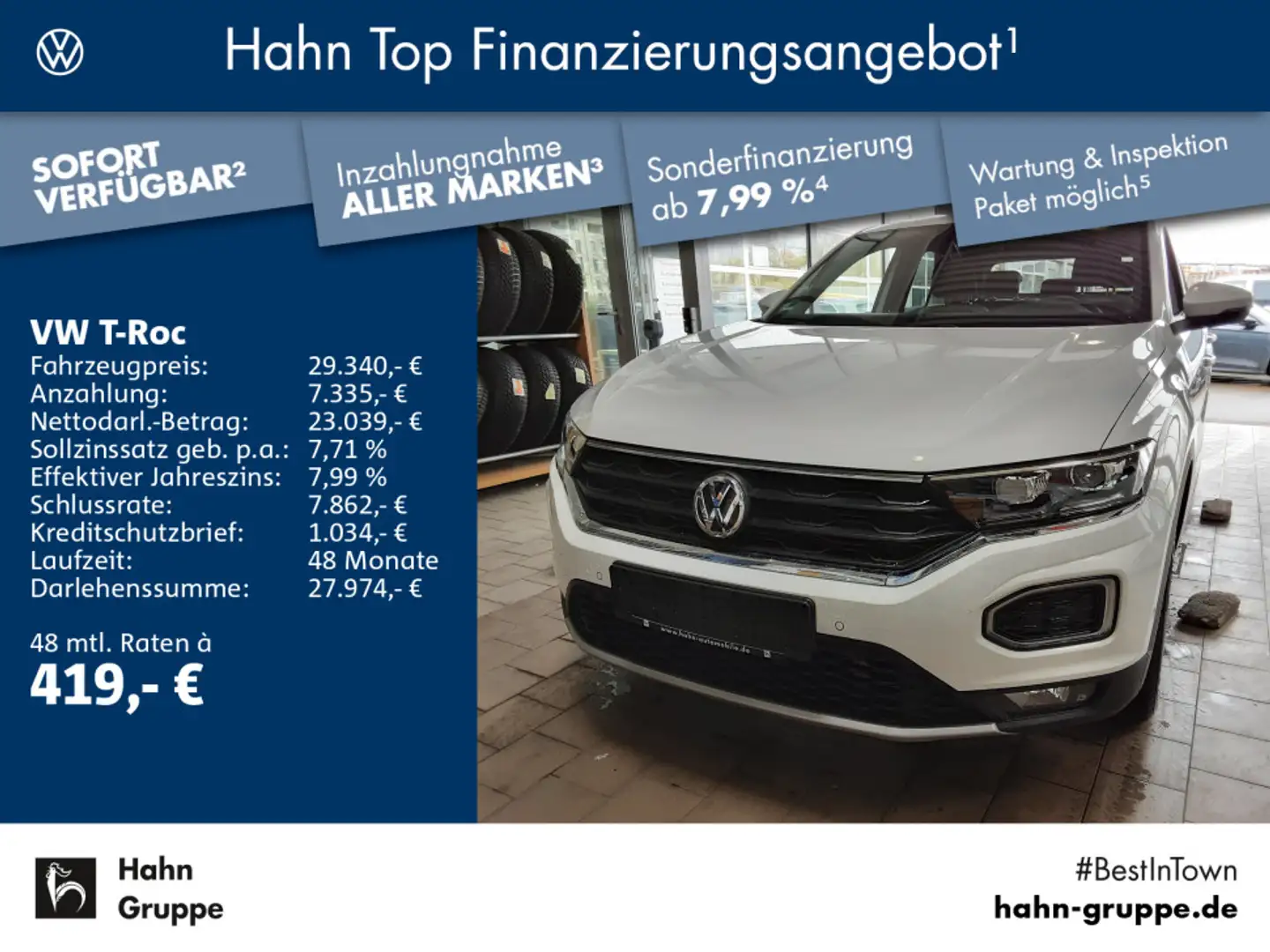 Volkswagen T-Roc Sport 4Motion 2.0TSI DSG AHK Navi Active I Weiß - 1