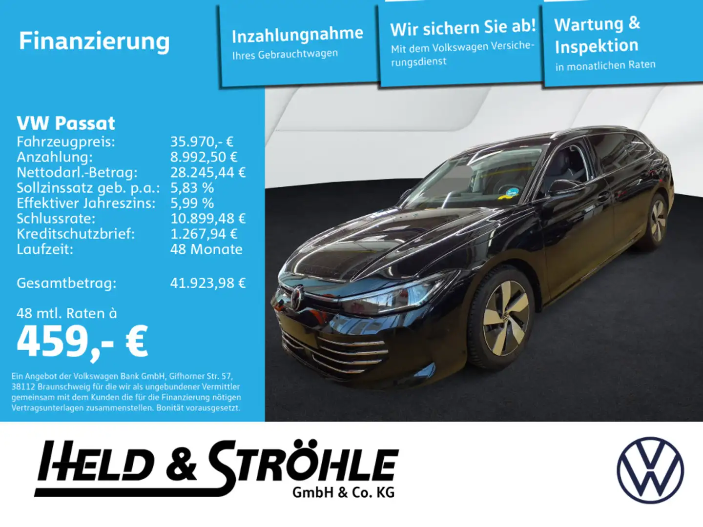 Volkswagen Passat Variant Passat Var. ELEGANCE 2.0 TDI DSG IQ AHK SFW 360° Schwarz - 1