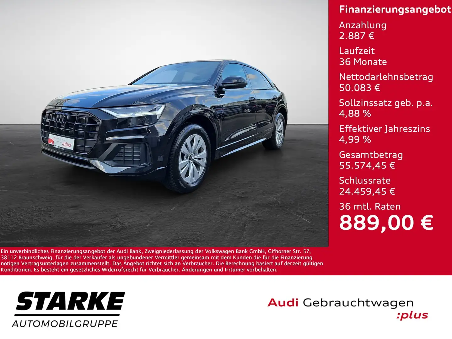 Audi Q8 45 TDI tiptronic quattro S line NaviPlus LED Al... Schwarz - 1