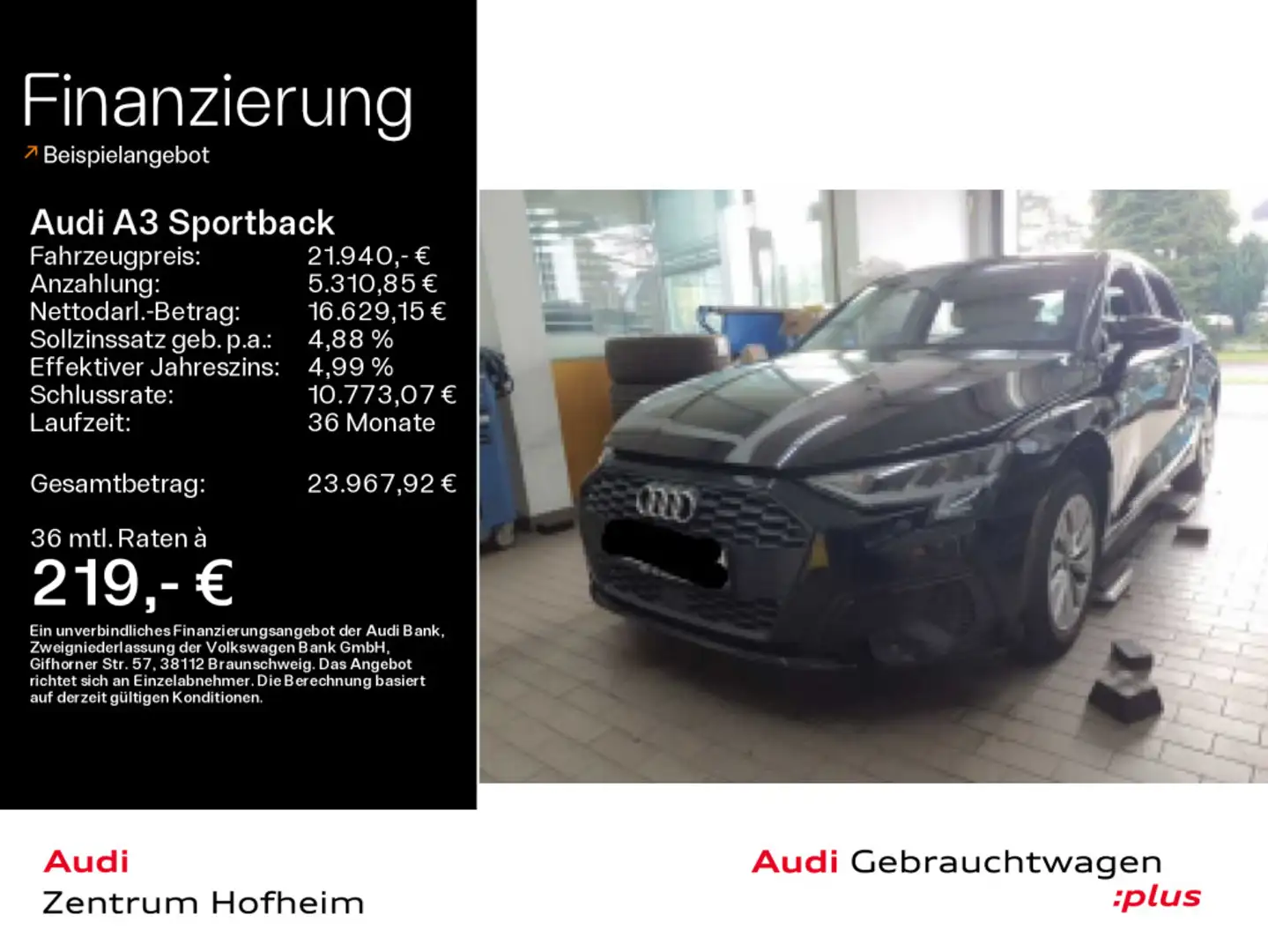 Audi A3 TFSI e 40 e S tronic *APS*KLIMA*LED Noir - 1