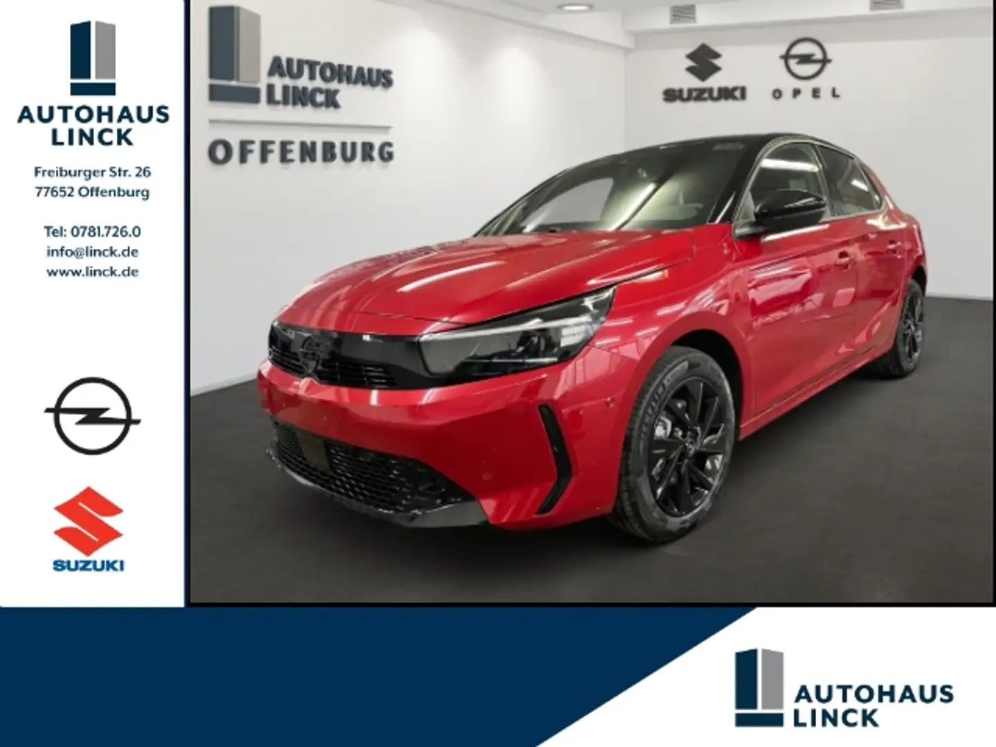 Opel Corsa F GS 1.2 Turbo EU6e LED Licht+Navi Rood - 1