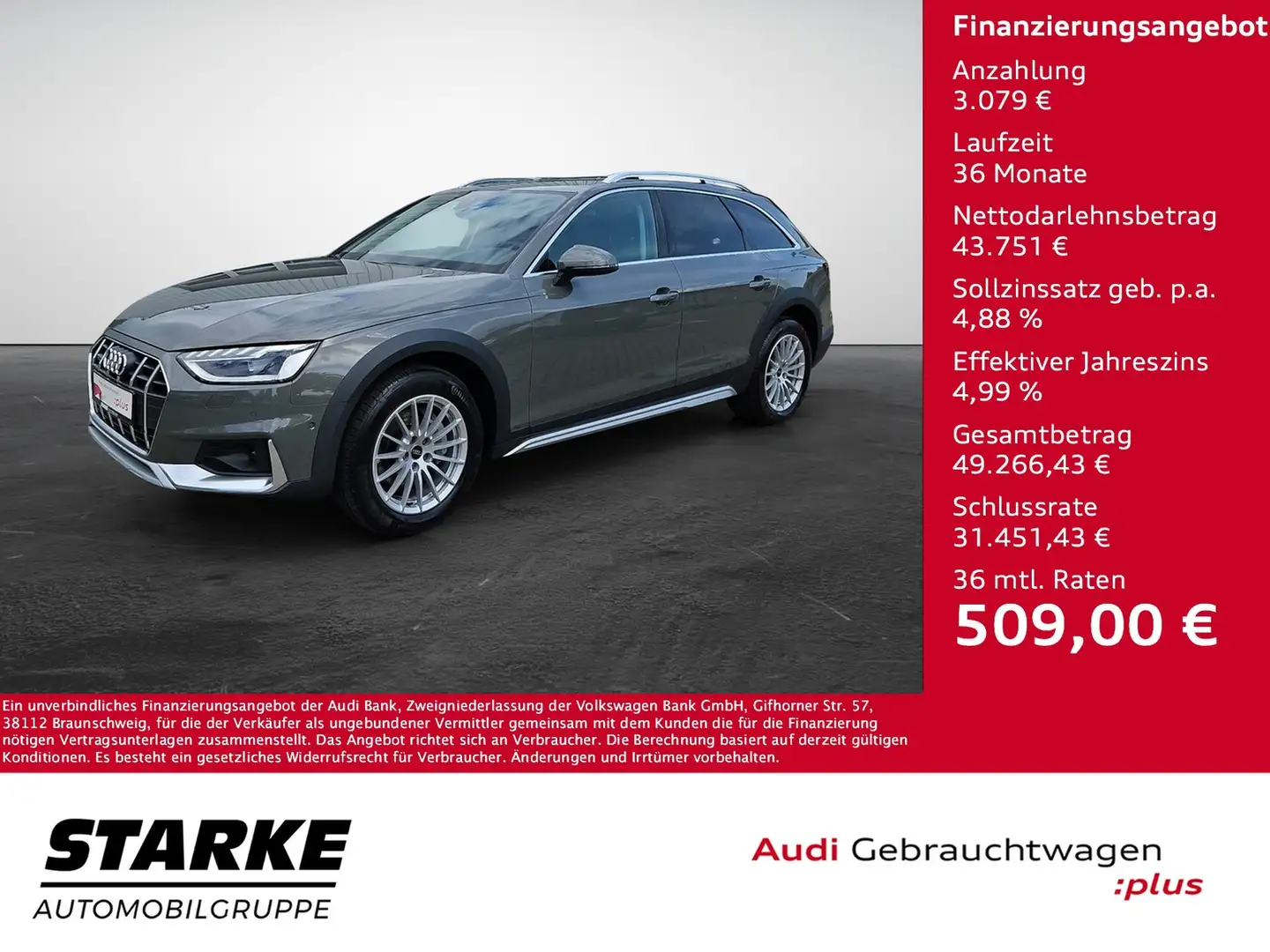 Audi A4 allroad 40 TDI S tronic quattro NaviPlus LED 17-Zoll Ka... Grau - 1