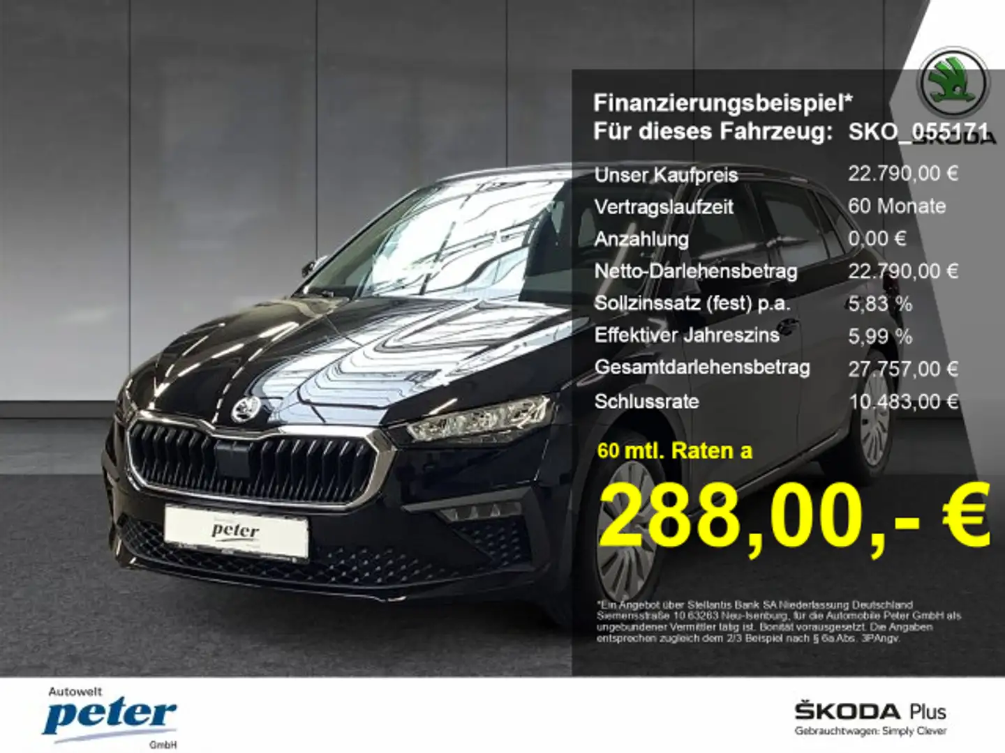 Skoda Scala SCALA ESSENCE 1.0 TSI **LED*SPURHALTEASS.*KLIMA* Schwarz - 1