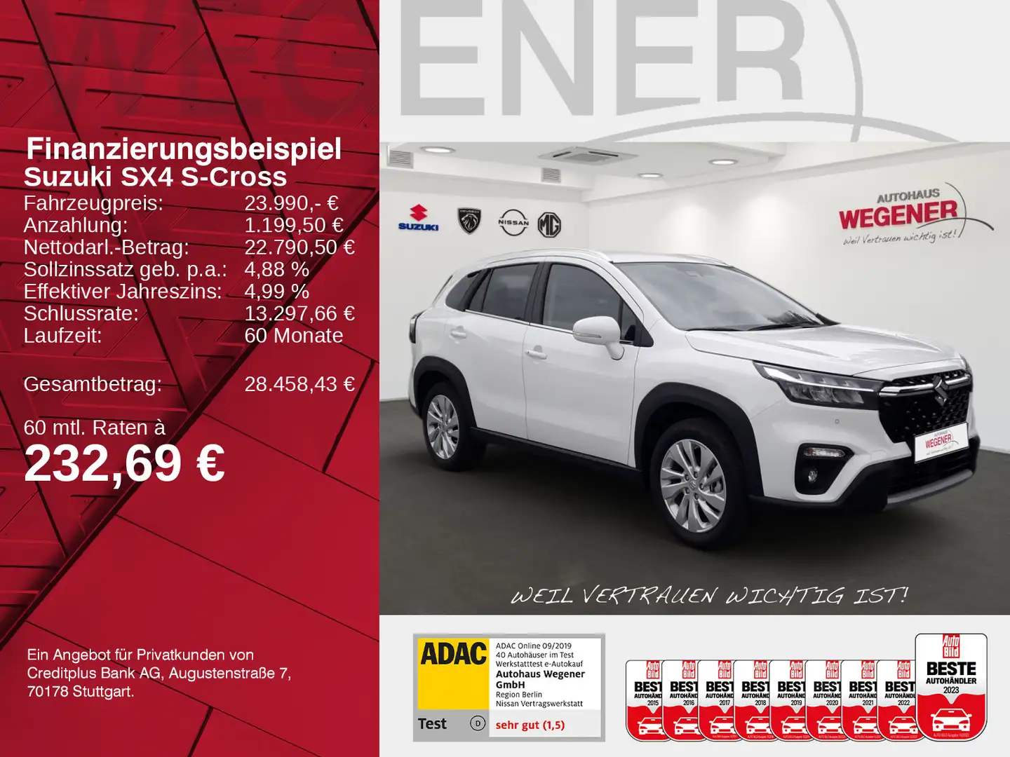 Suzuki SX4 S-Cross SX4 S-CROSS 1.5 AT COMFORT HYBRID ANDROID/APPLE Weiß - 2