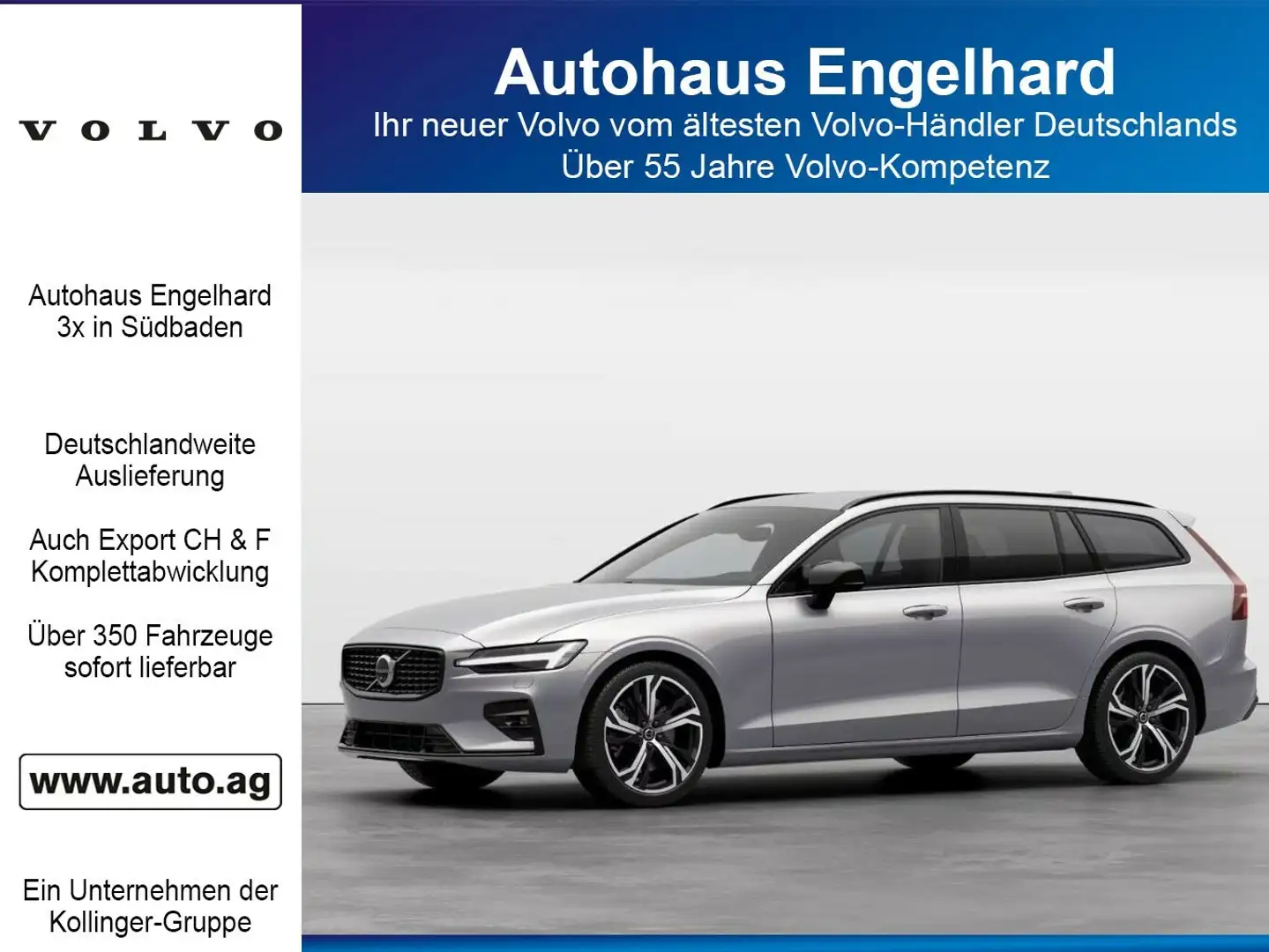 Volvo V60 B4B PLUS DARK BUSINESS 360° MY25 Silber - 1