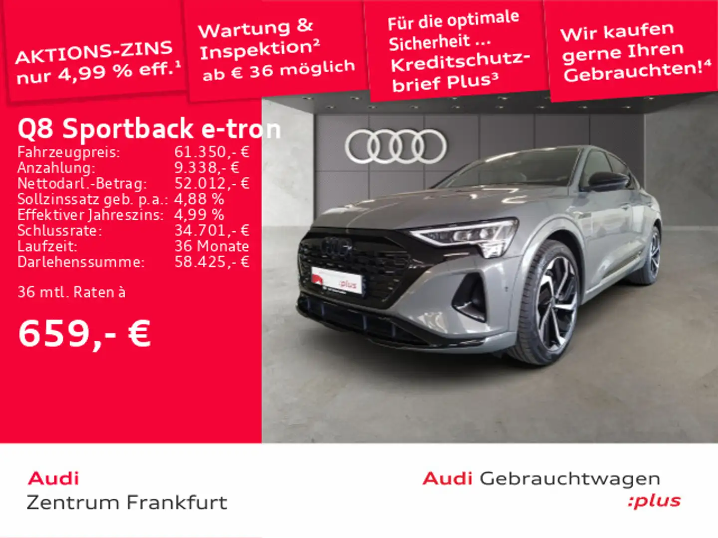 Audi Q8 e-tron 50 quattro advanced MatrixLE Grau - 1