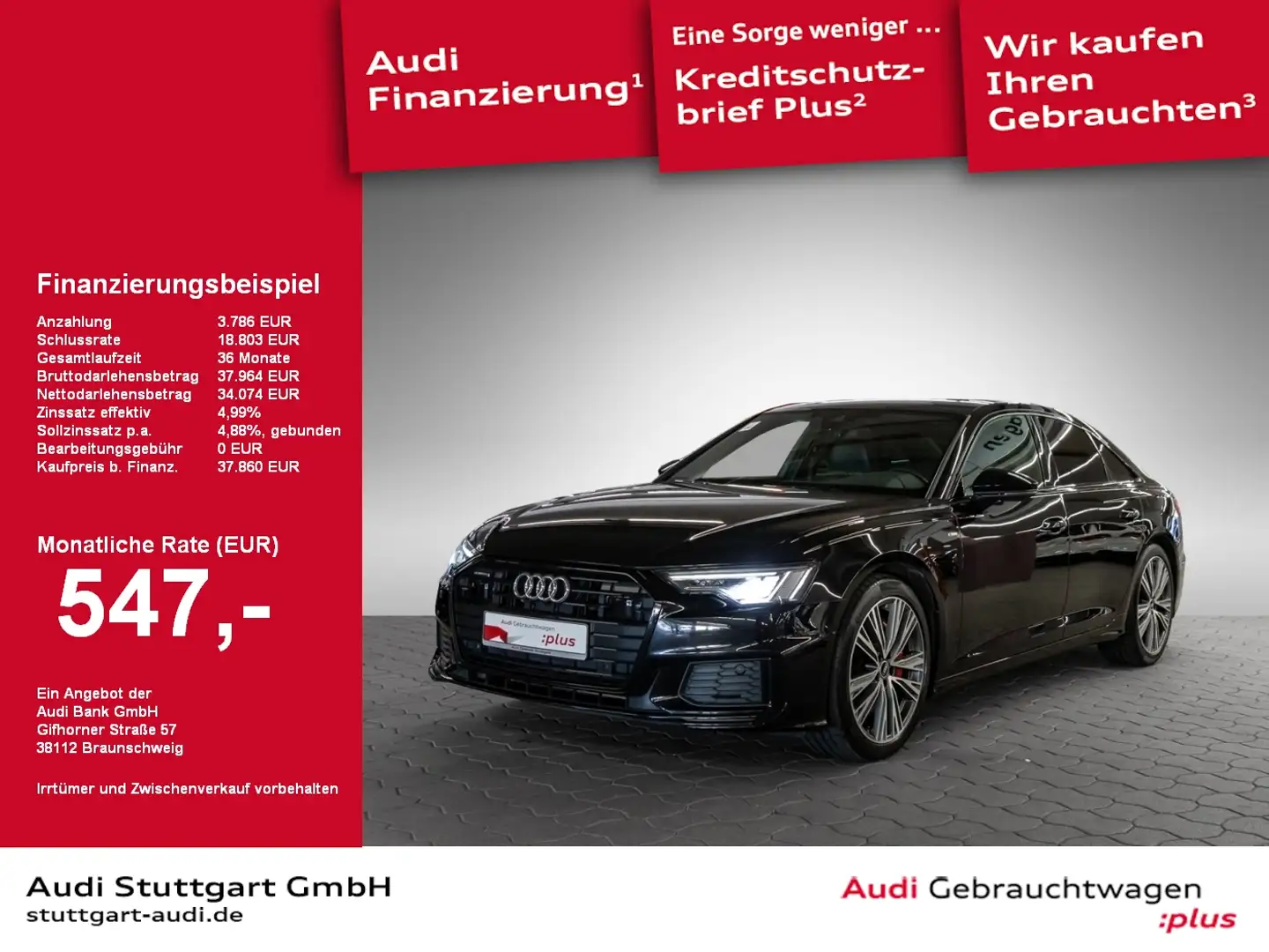 Audi A6 Lim 55 TFSI e qu S line Matrix Keyless B&O 20' Schwarz - 1