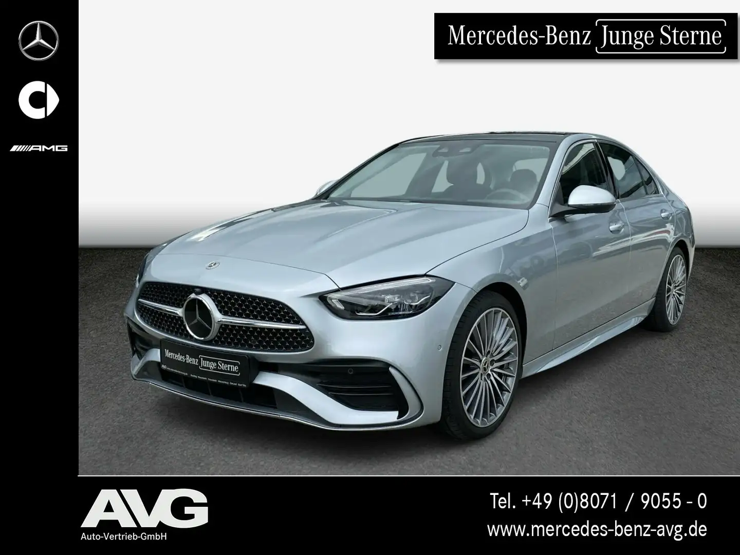Mercedes-Benz C 300 C 300 AMG-Advanced-Plus Pano Distr. 19" Memory LED Zilver - 1