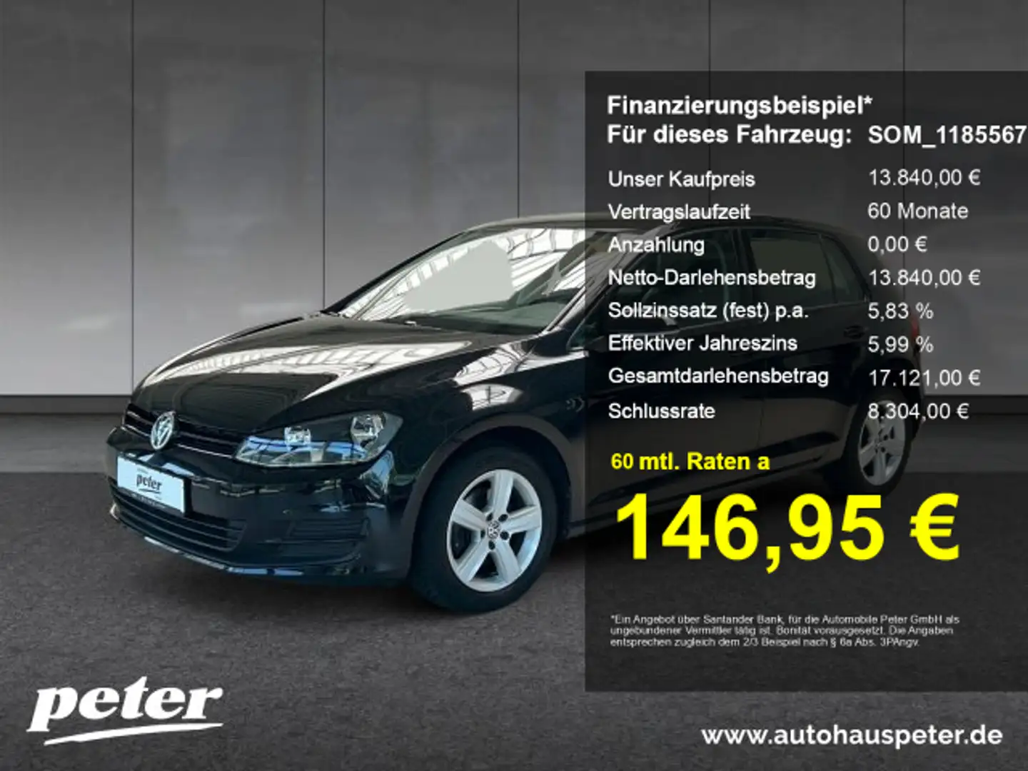 Volkswagen Golf Golf VII 1.4 TSI Climatronic Sitzheizung 150PS Noir - 1