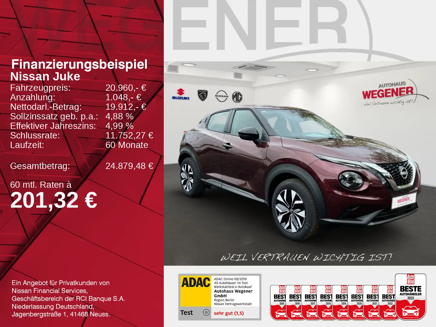 Nissan Juke JUKE ACENTA 1.0 DIG-T 114 PS 6MT NAVI KLIMA SHZ Rouge - 2
