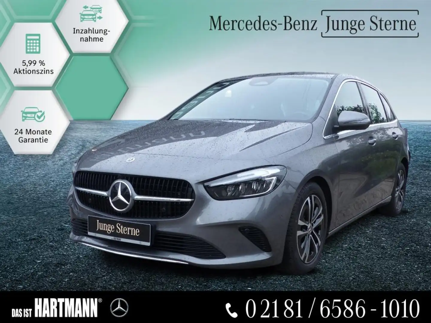Mercedes-Benz B 180 PROGRESSIVE+MBUX+NAVI+RF-KAMERA+SPIEGEL-PK Grijs - 1