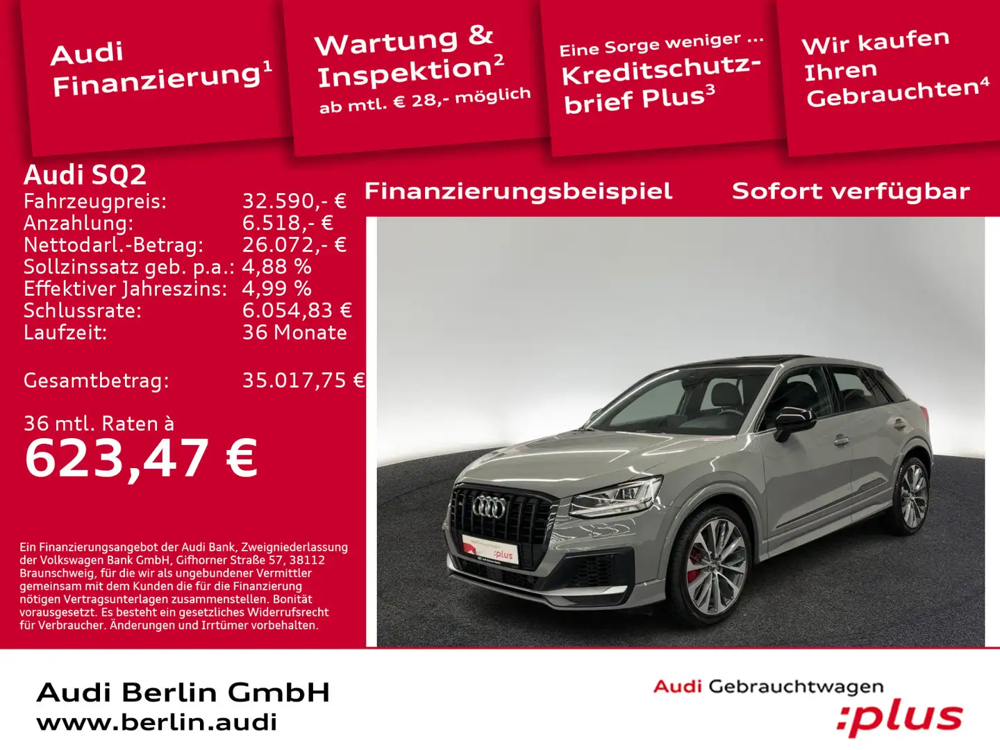Audi SQ2 TFSI S tr. RFK NAVI HUD PANO B&O VIRTUAL LED Gris - 1