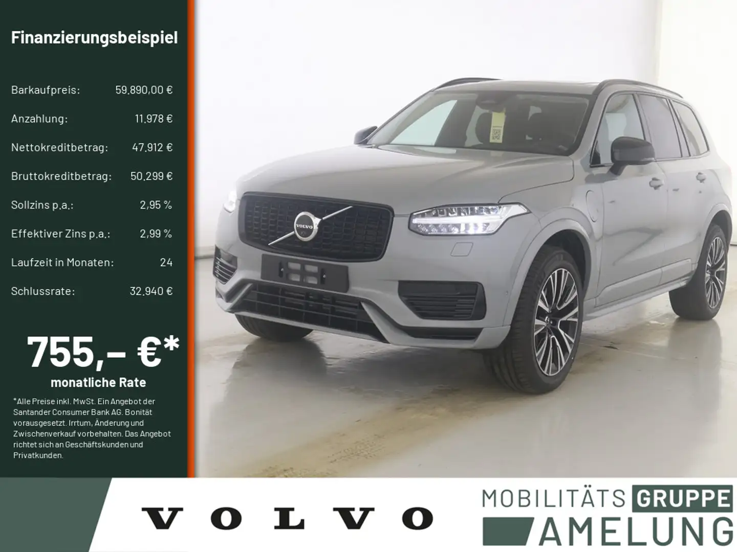 Volvo XC90 T8 AWD Ultra Dark AHK PANO 360° 7-SITZER Grau - 1