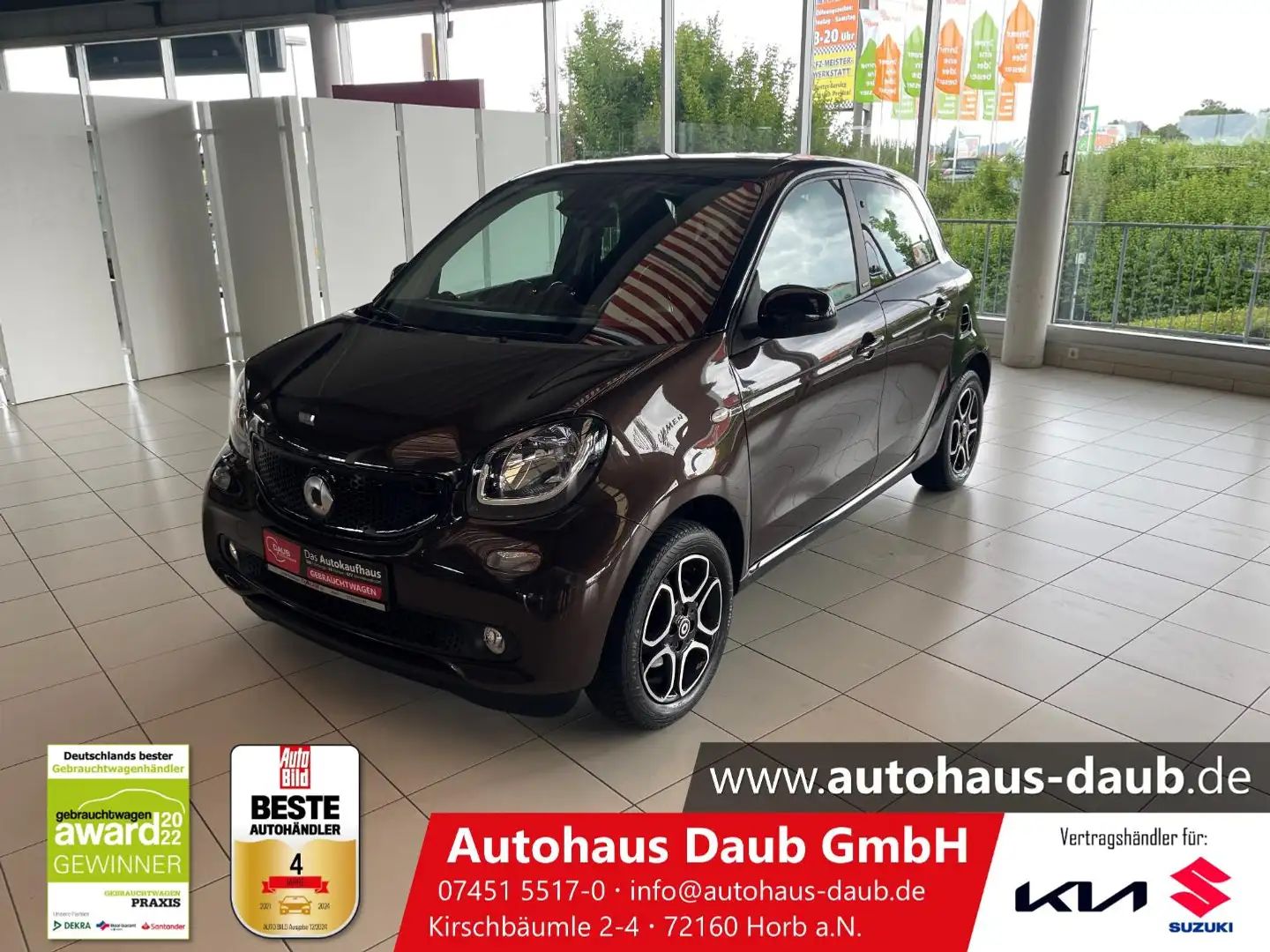 smart forFour 0.9 Turbo perfekt Automatik+Klima+Alu+++ Braun - 1
