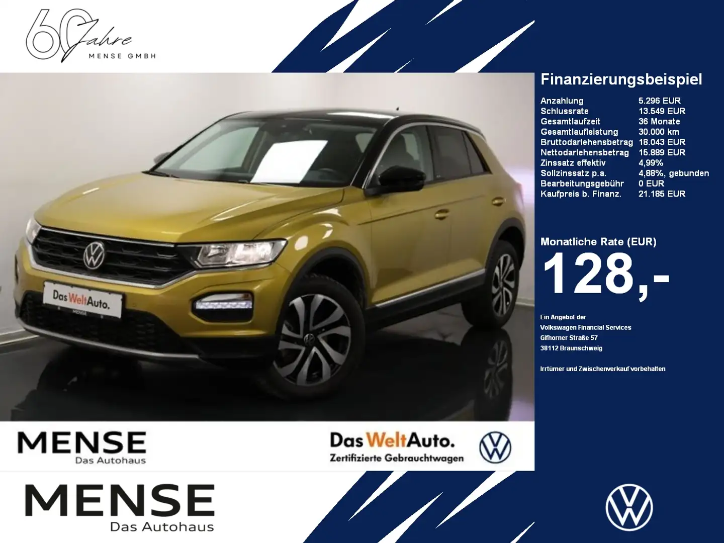 Volkswagen T-Roc 2.0 TDI ACTIVE Gelb - 1