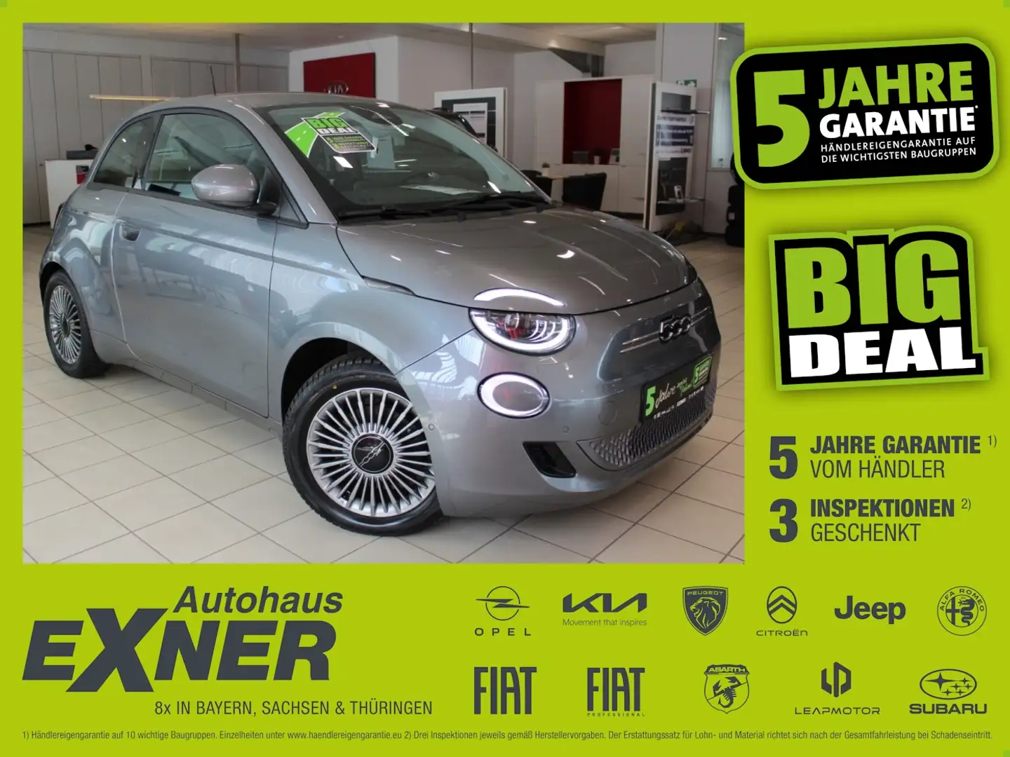Fiat 500e Lim. ICON 42kWh Navi+SHZ+Winterp.+Kam.+LM Gris - 1