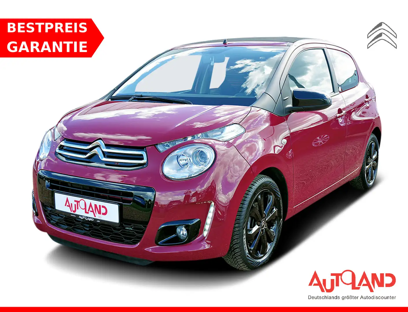 Citroen C1 1.2 VTi Airscape Shine Kamera Faltdach DAB Rot - 1