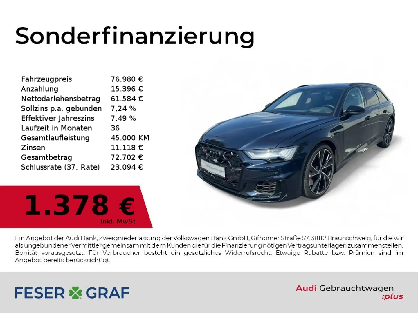 Audi S6 Avant TDI quattro tiptronic HD-Matrix/Pano/Cam/B&O Bleu - 1
