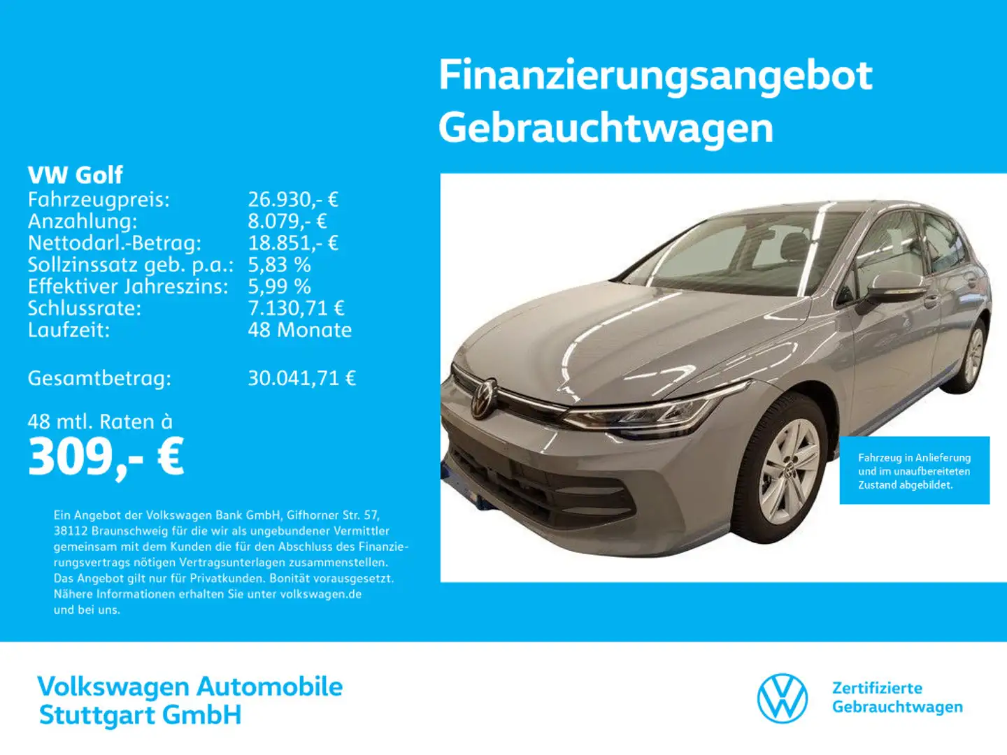 Volkswagen Golf Lim. 1.5 TSI DSG 110kW Gris - 1