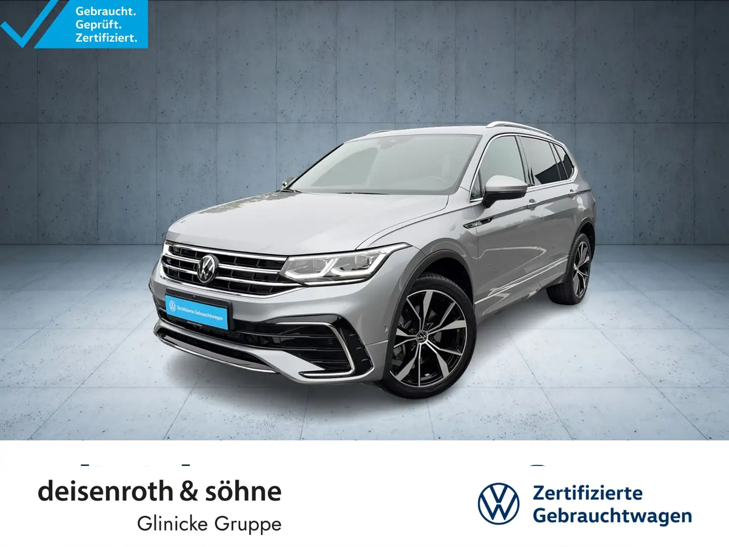 Volkswagen Tiguan Allspace R-Line 2.0 TDI 4M AHK/Pano/StHz/ Silber - 1