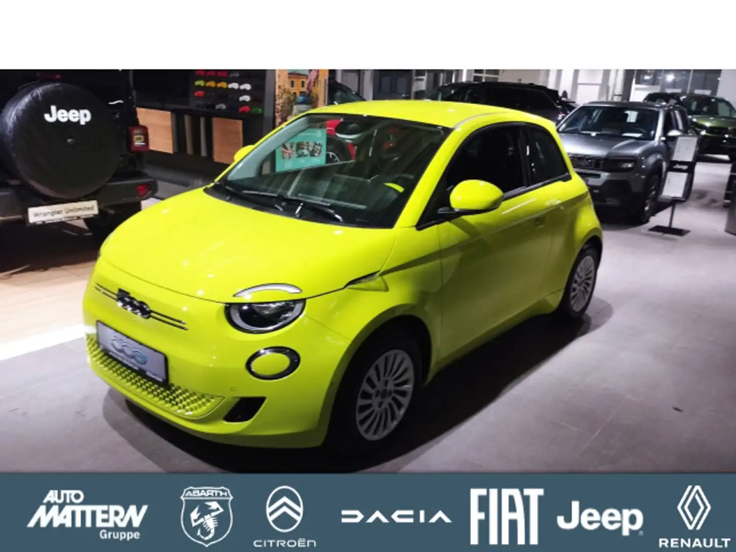 Fiat 500e 42 kWh Sitzheizung, Kamera, PDC. Jaune - 1