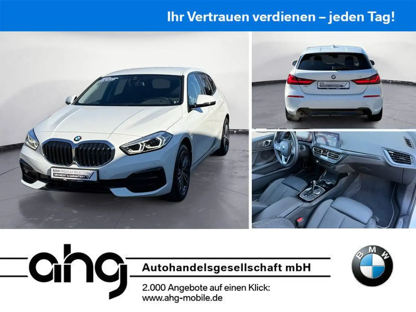 BMW 118 i Sport Line Navi Klima PDC Head-Up AHK Sport Weiß - 1
