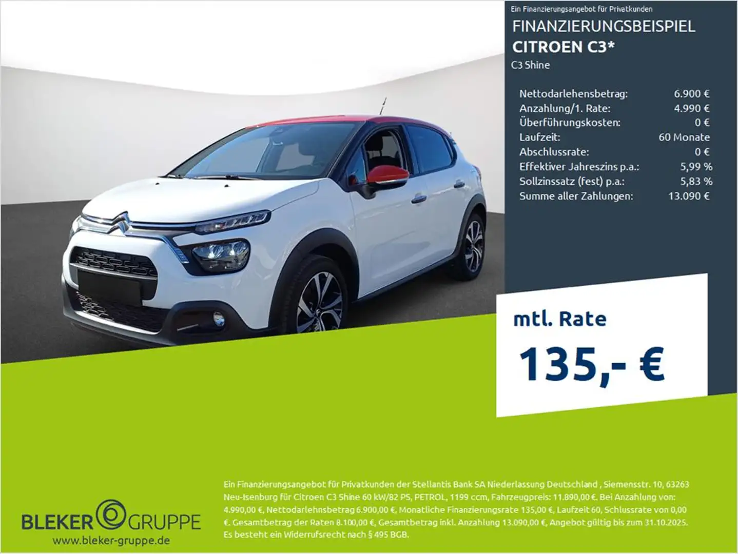 Citroen C3 PureTech 83 S&S Shine Weiß - 1