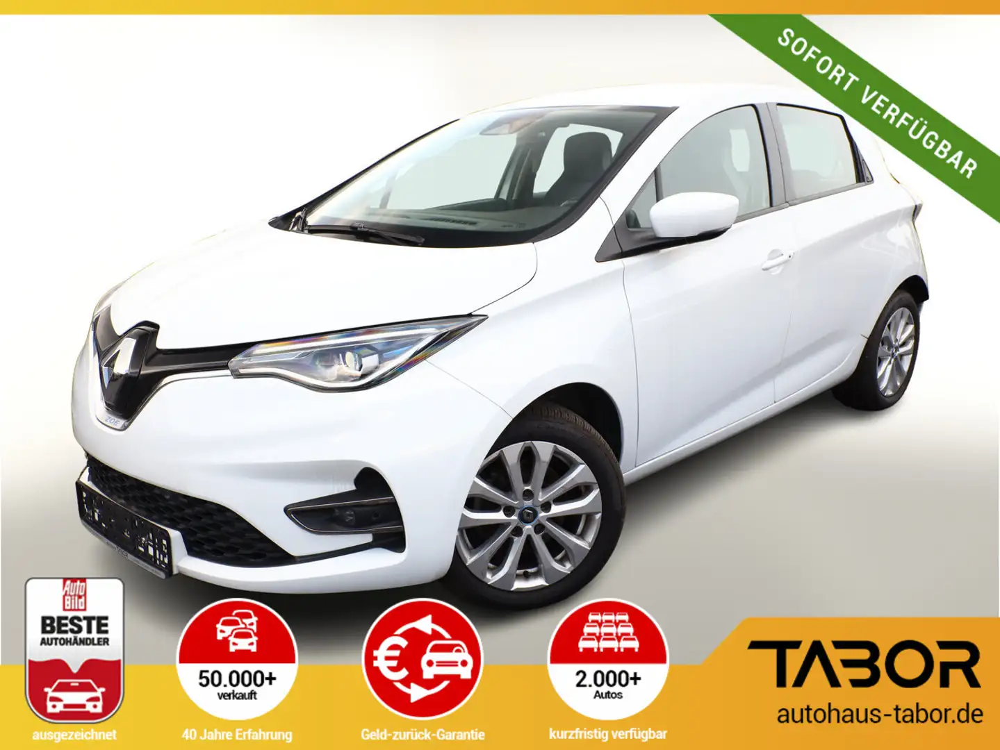 Renault ZOE ZE50 R110 Exp Miet-Bat. Schuko Nav Kam LED Weiß - 1