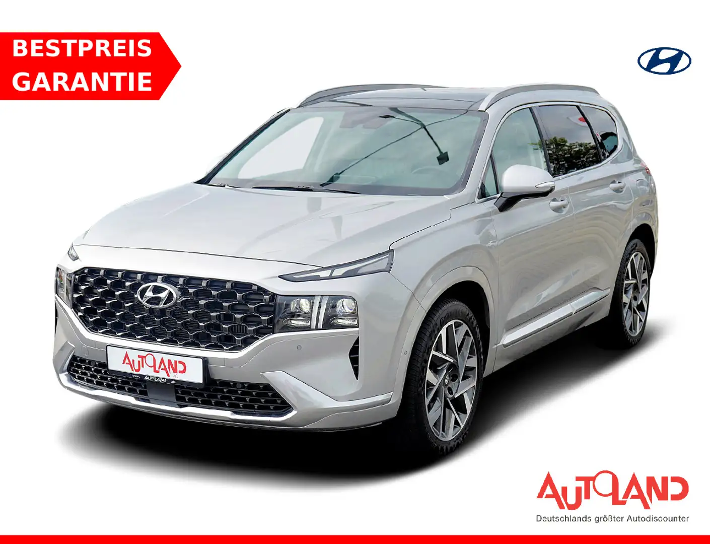Hyundai SANTA FE 2.2 CRDi Signature 4WD LED Navi 360° AHK Zilver - 1