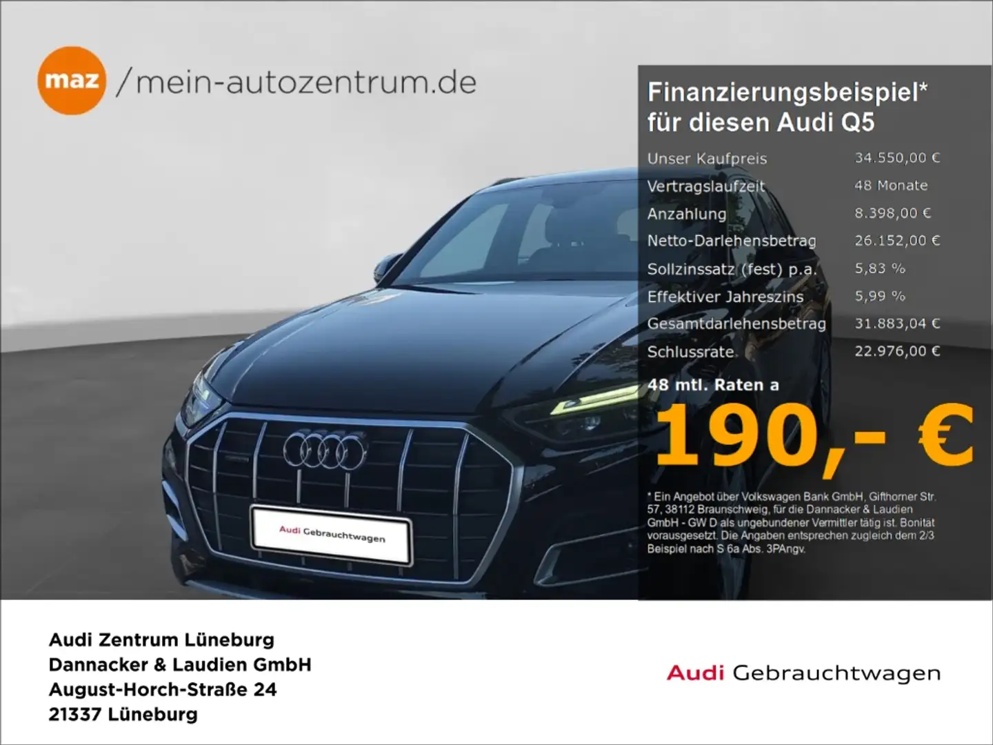Audi Q5 40 2.0 TFSI quattro advanced Alu LED AHK Kamera AC Schwarz - 1
