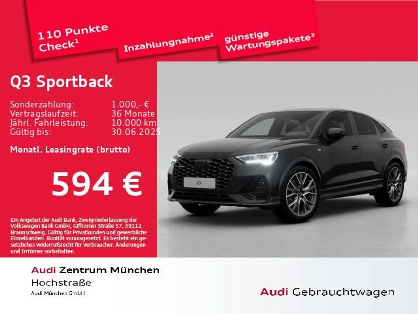 Audi Q3 Sportback 2.0 tdi Identity Black quattro 193cv Nero - 1