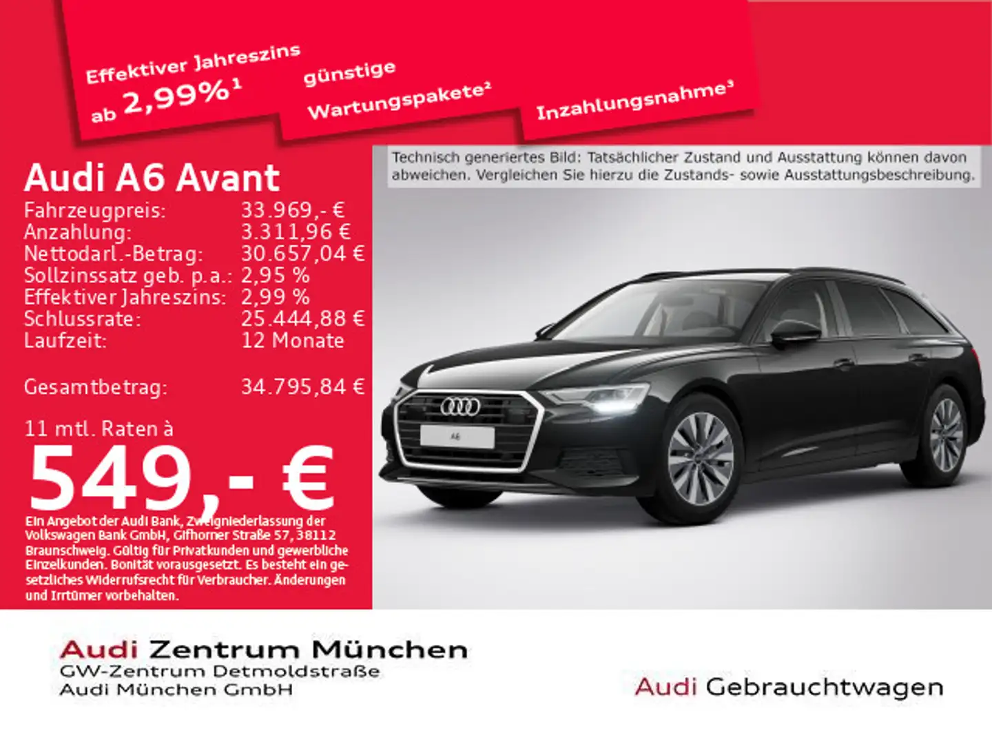 Audi A6 35 TDI S tronic ACC/Navi Schwarz - 1
