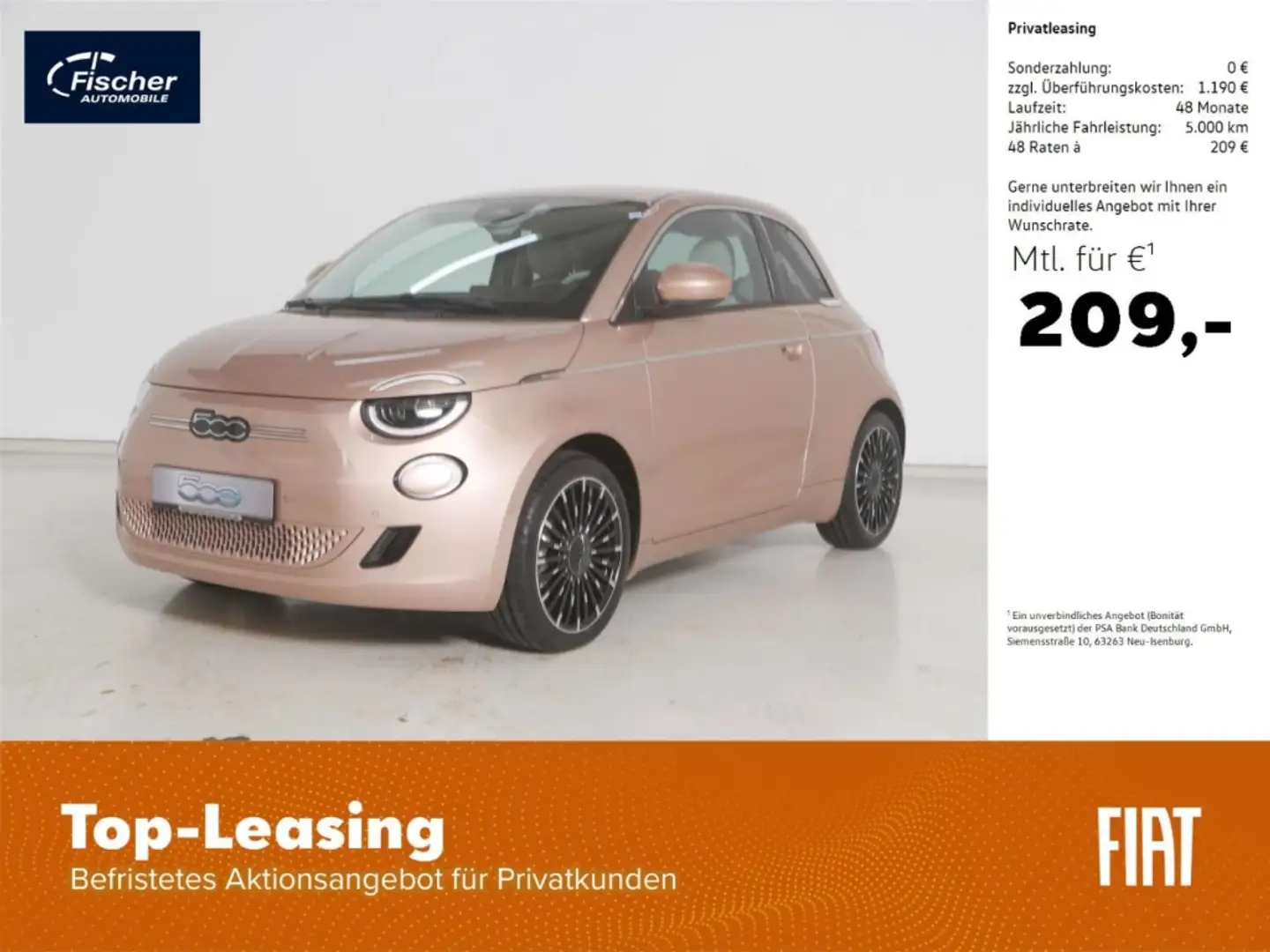 Fiat 500e Elektro la Prima Gold - 1