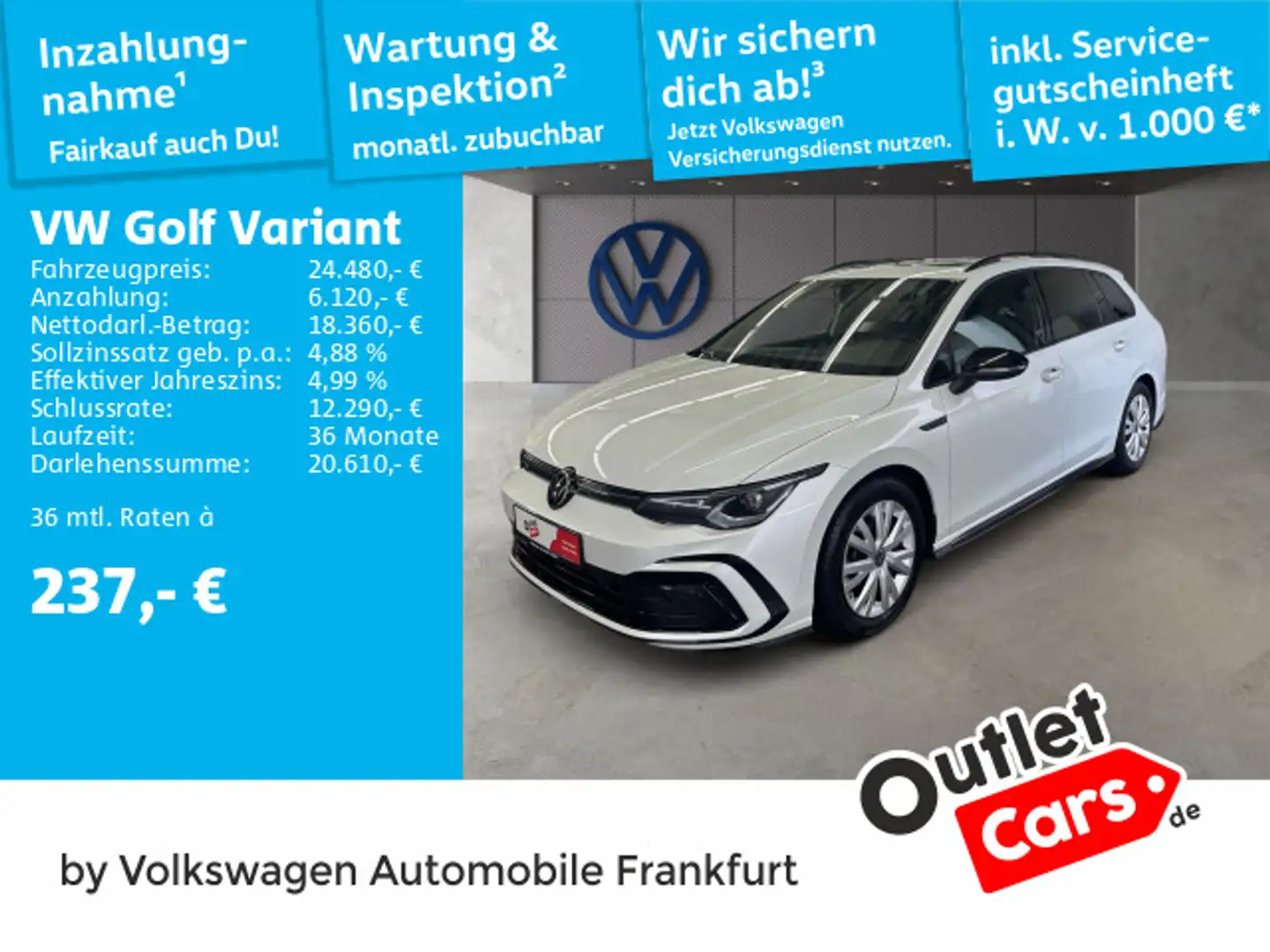 Volkswagen Golf Variant Golf VIII Variant 2.0 TDI DSG R-Line Navi FrontA Weiß - 1