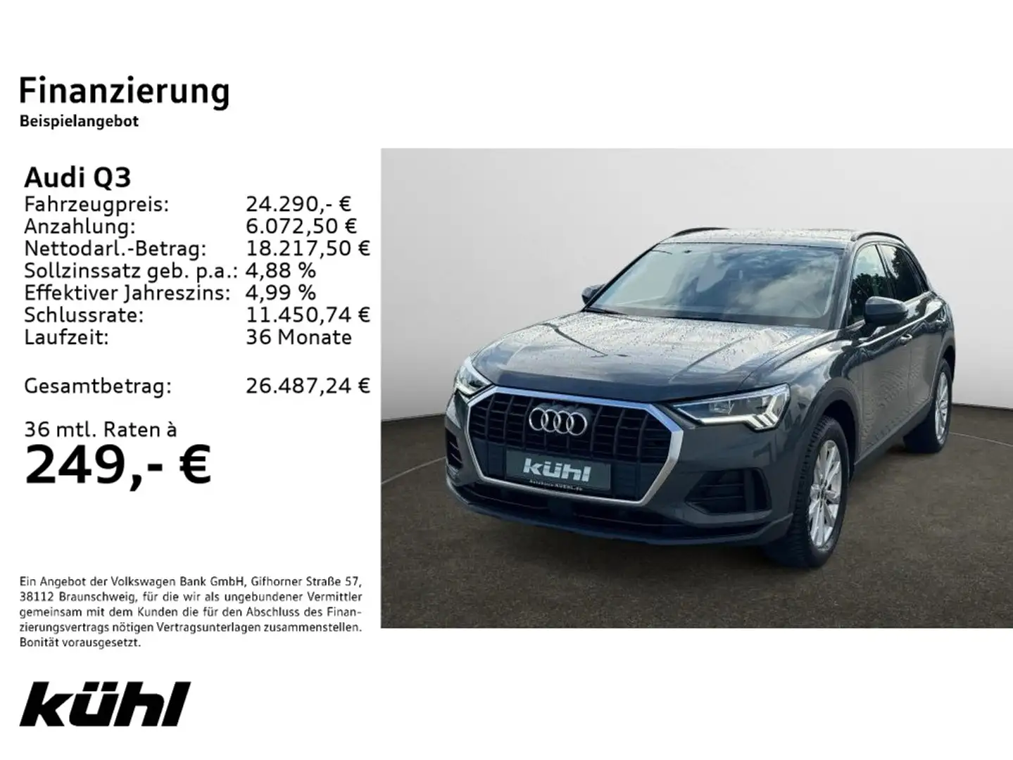 Audi Q3 45 TFSI e Navi,Kamera,LM18,LED Grau - 2