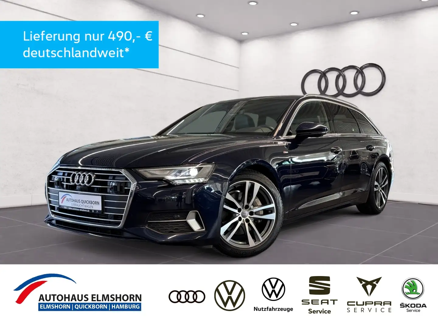 Audi A6 Avant 45 TFSI S line S tronic AHK TOUR 360 Bleu - 1