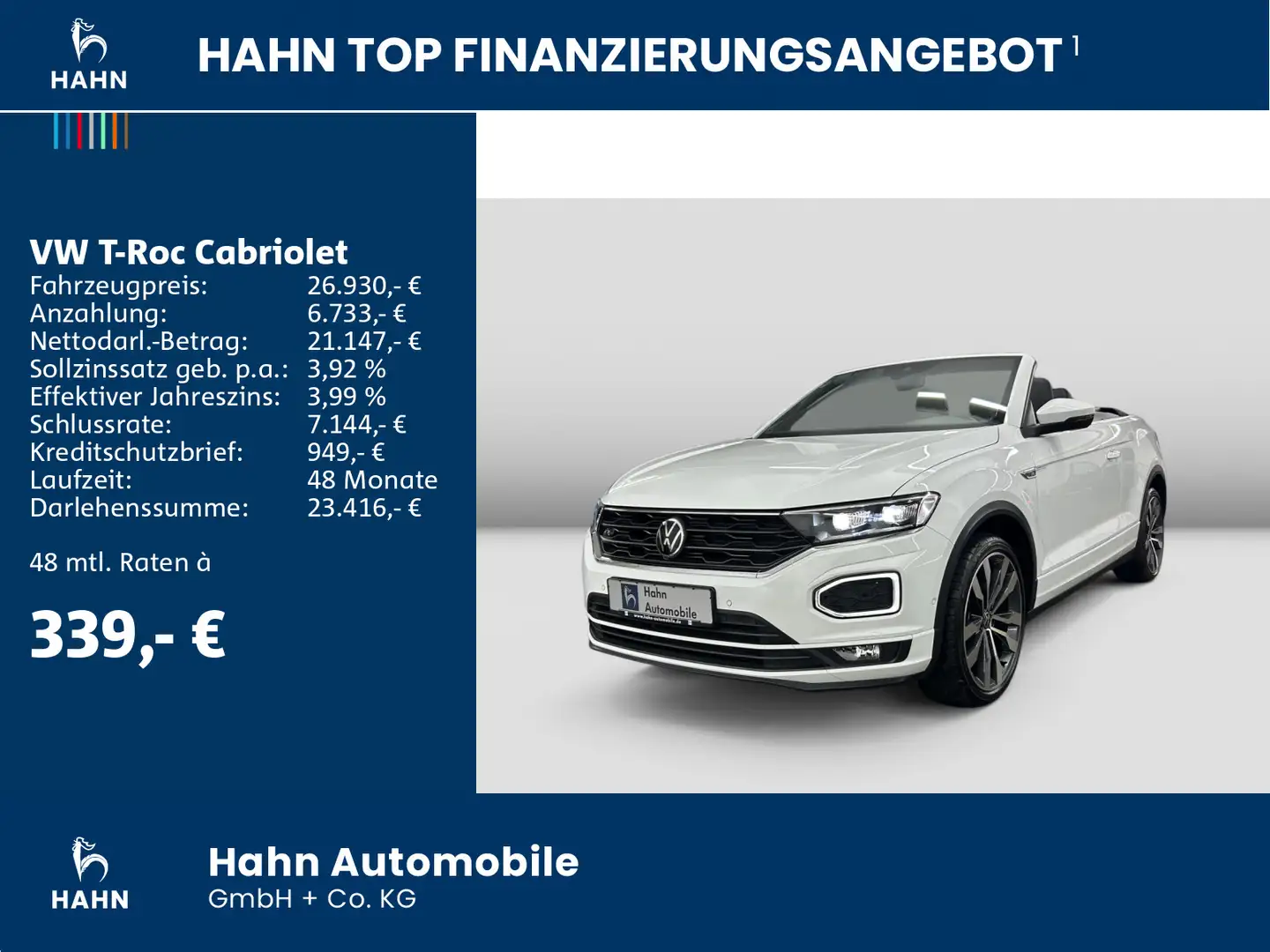 Volkswagen T-Roc 1.5TSI DSG R-Line AHK Cam Navi Weiß - 2