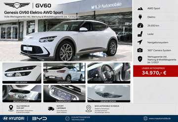 GV60 Elektro AWD Sport °Volle Werksgarantie inkl.Wartung&Mobilitäts Garantie bis 12-2027°