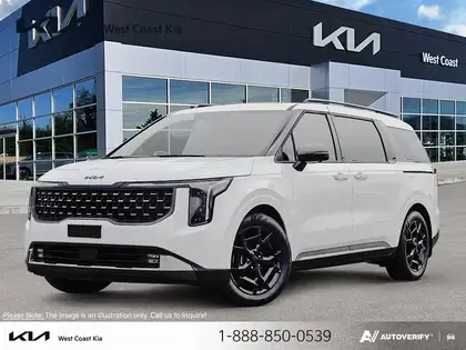 White 2026 Kia Carnival Hybrid Minivan  6-Speed Automatic