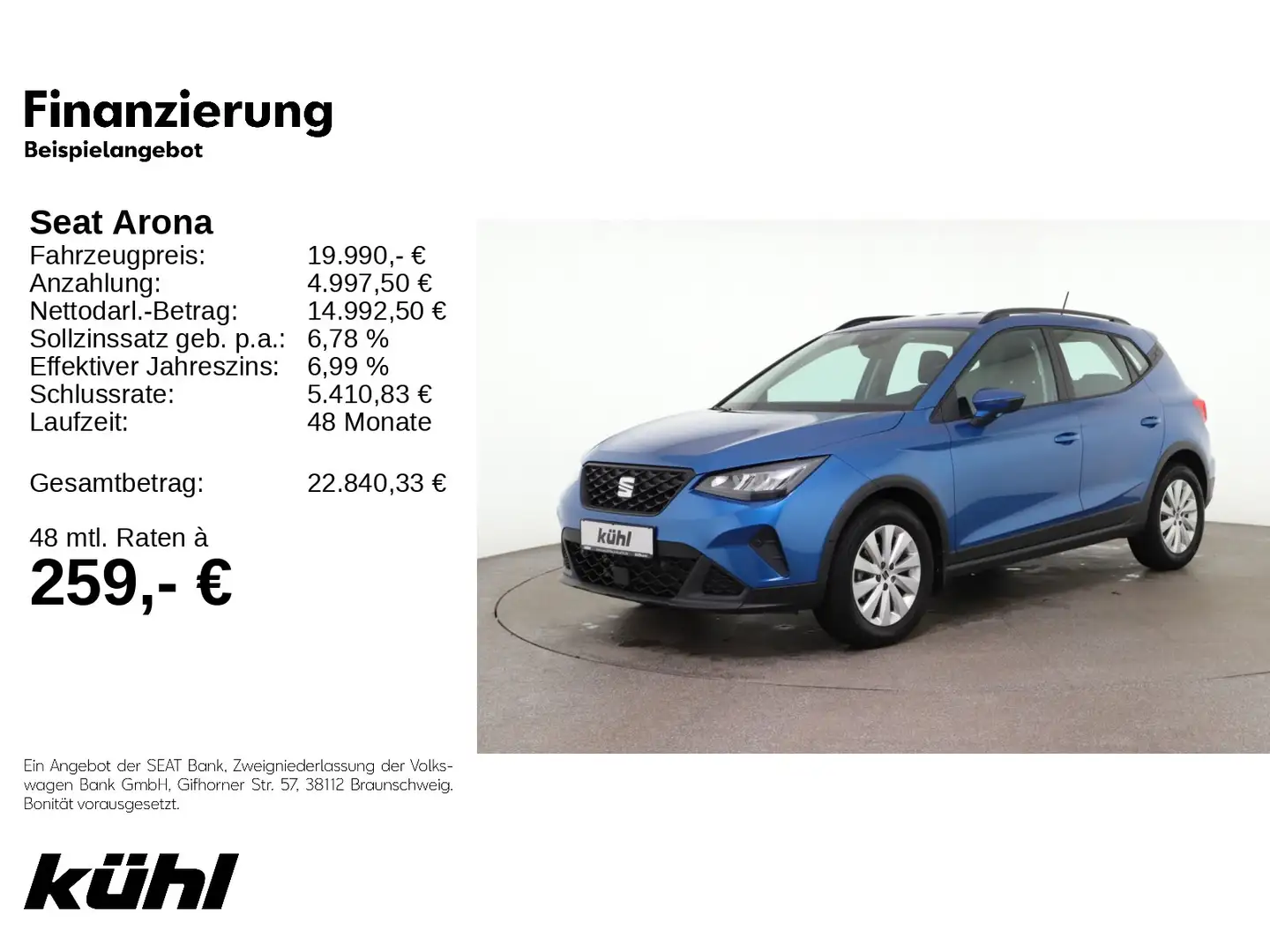 SEAT Arona 1.0 TSI DSG Style LED Kamera App Blau - 1