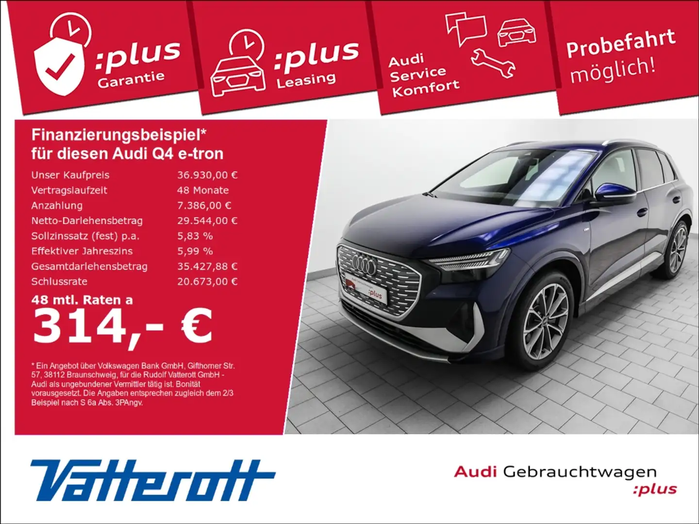 Audi Q4 e-tron 50 quattro 2 x S line AHK Navi Kamera Sonos Blu/Azzurro - 1