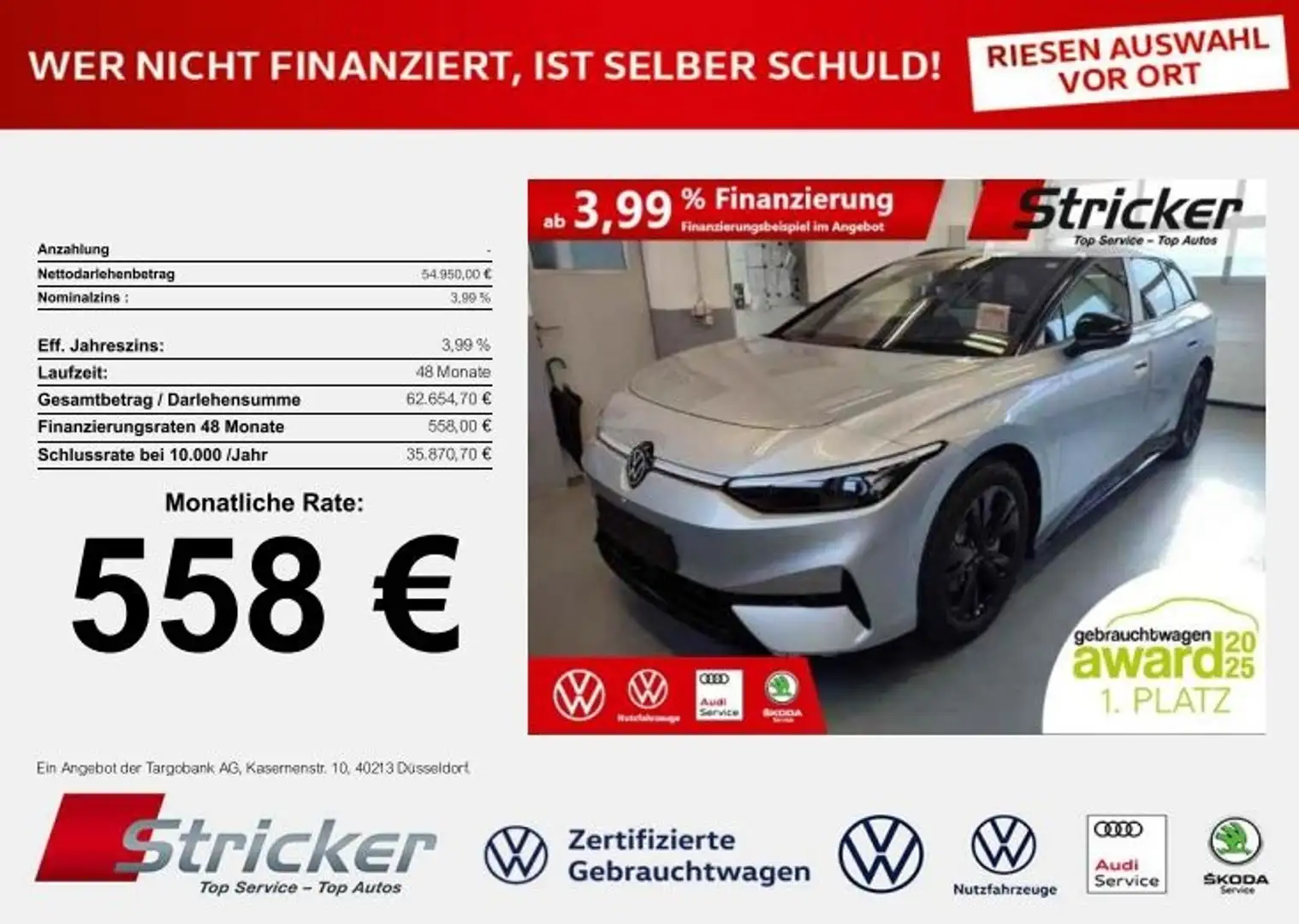 Volkswagen ID.7 Pro S Black Style 210/86 558,-ohne Anzahlung Pano Zilver - 2